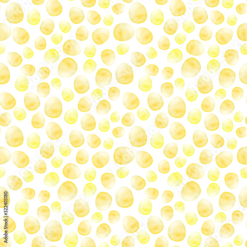 Watercolor seamless pattern with soya seeds on a white background. A minimalistic print with soybeans is suitable for packaging design of products, fabrics, wallpapers.
