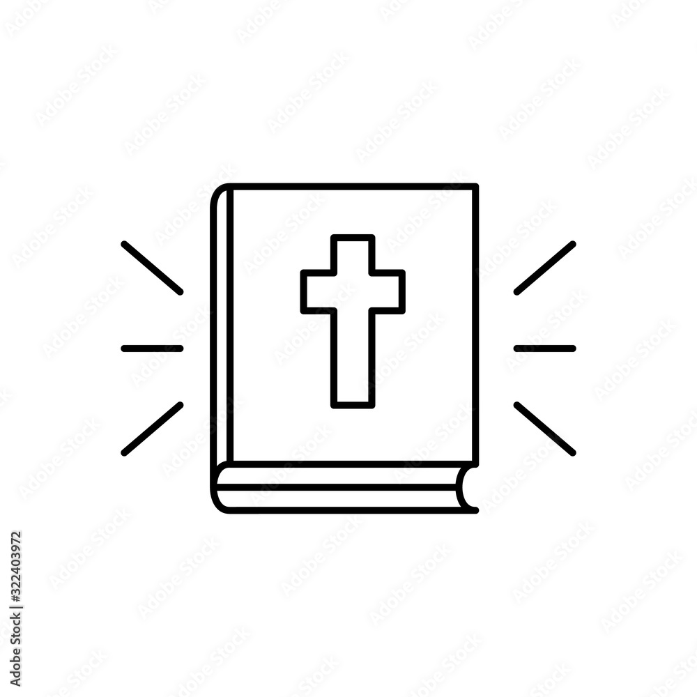 Fototapeta premium Bible, book, holy icon. Simple line, outline vector religion icons for ui and ux, website or mobile application