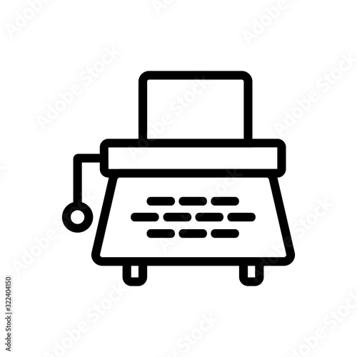 typewriter icon vector. Thin line sign. Isolated contour symbol illustration