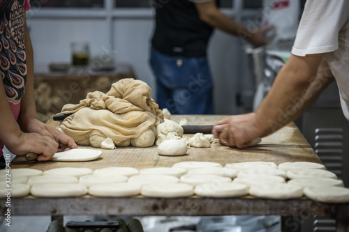 Preparation of a street food breads in Xian