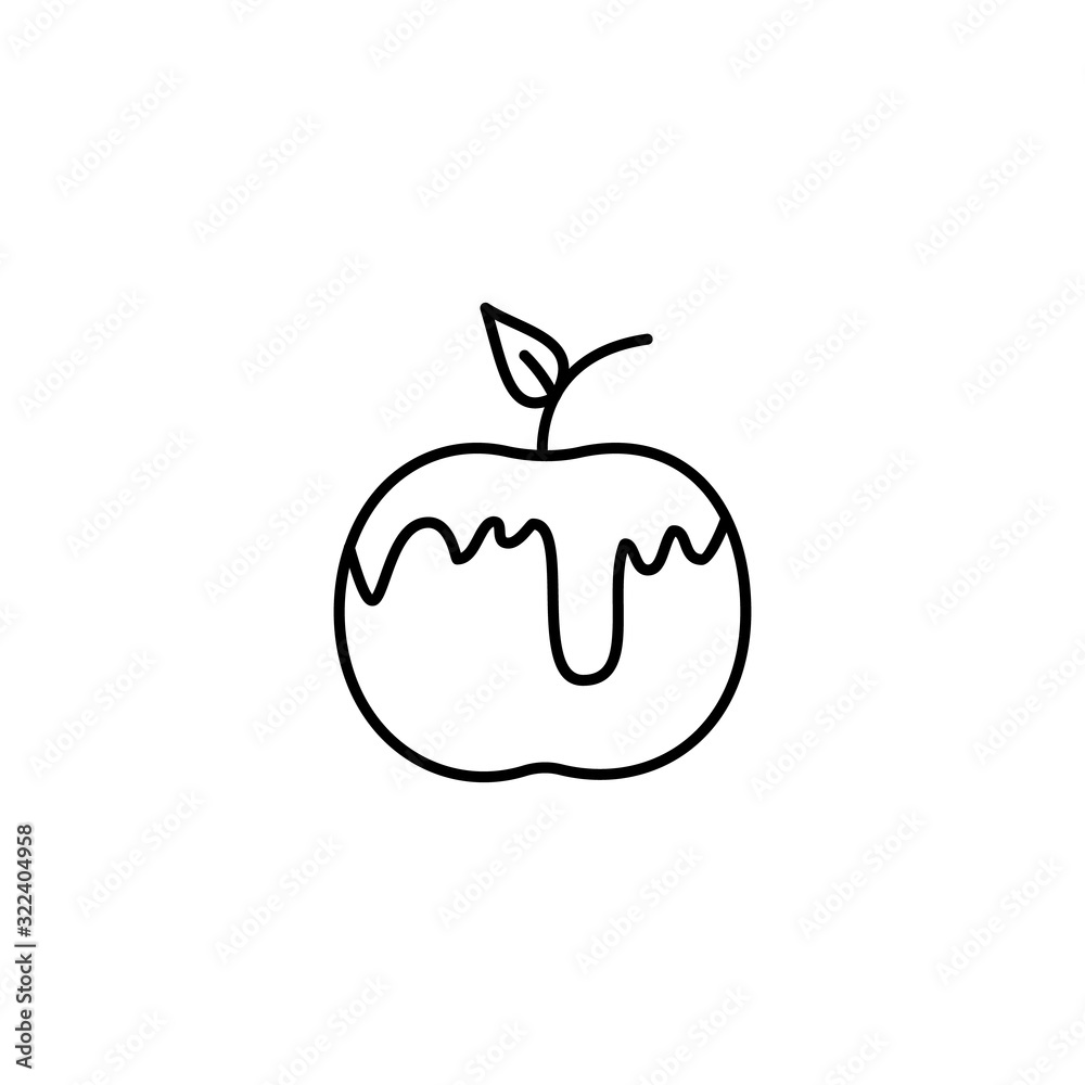 Apple, honey, Judaism icon. Simple line, outline vector religion icons for ui and ux, website or mobile application Apple, honey, Judaism icon. Simple line, outline vector religion icons for ui and ux, website or mobile application