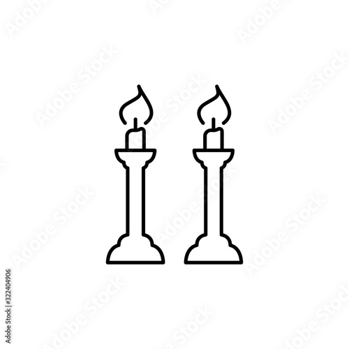 Candle, Shabbat, Judaism icon. Simple line, outline vector religion icons for ui and ux, website or mobile application