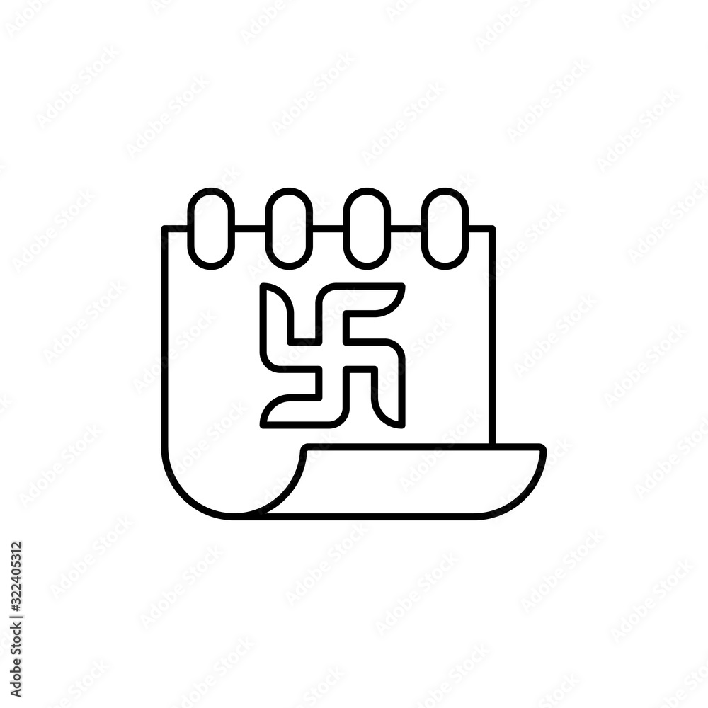 Calendar, Diwali icon. Simple line, outline vector religion icons for ui and ux, website or mobile application Calendar, Diwali icon. Simple line, outline vector religion icons for ui and ux, website or mobile application