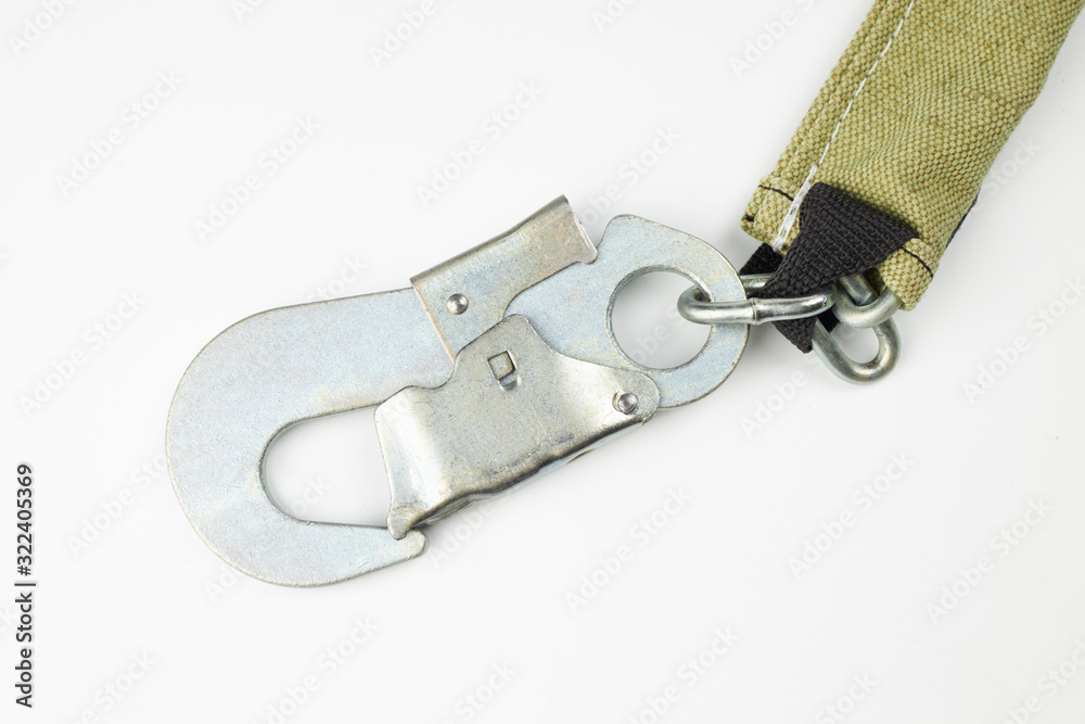 iron snap hook for industrial use isolated on white background. iron snap hook for industrial use isolated on white background.