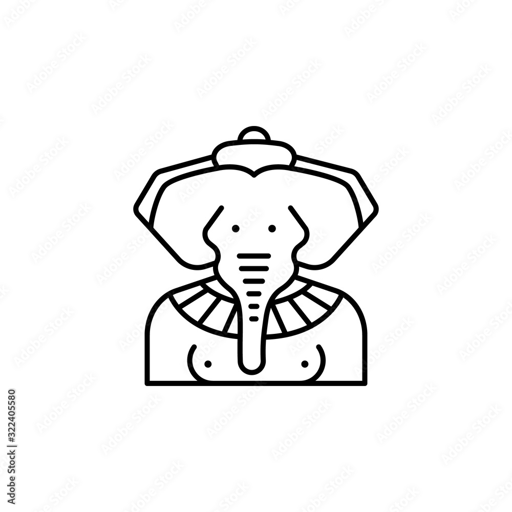 Ganesha, elephant, Hindu God icon. Simple line, outline vector religion icons for ui and ux, website or mobile application