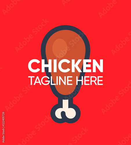 Fried Chicken Leg Logo vect...
