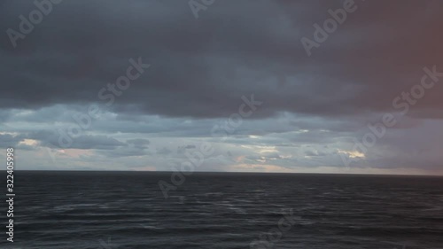Sunset with clouds pacific Ocean