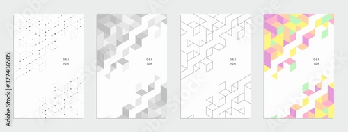Abstract geometric technological banner. Corporate identity flyer. Vector set background.