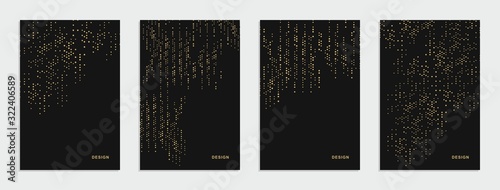 Abstract geometric technological banner. Corporate identity flyer. Vector set background.