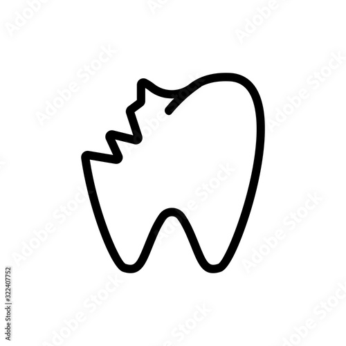 toothache icon vector. Thin line sign. Isolated contour symbol illustration