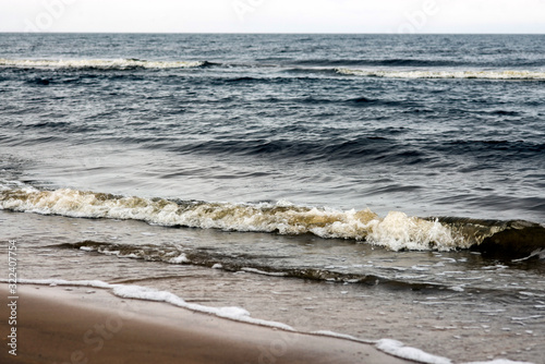 Fototapeta Naklejka Na Ścianę i Meble -  Waves on the Baltic Sea in Latvia