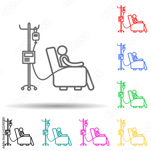 vitamin injection multi color style icon. Simple thin line, outline vector of hospital icons for ui and ux, website or mobile application