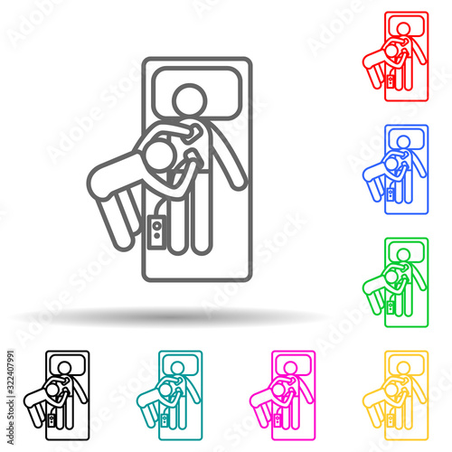 hospital electroshock multi color style icon. Simple thin line, outline vector of hospital icons for ui and ux, website or mobile application