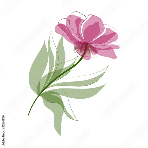 Beautiful flower isolated on white background. Vector illustration. EPS 10