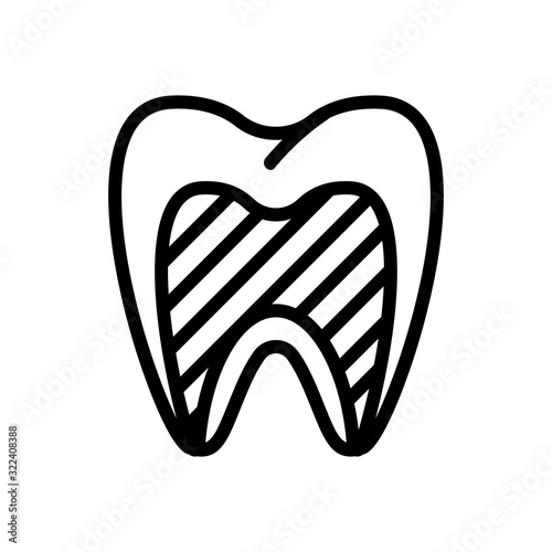 toothache icon vector. Thin line sign. Isolated contour symbol illustration