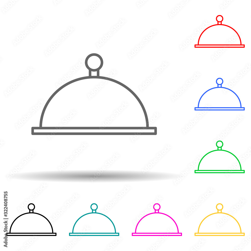 Obraz premium tray multi color style icon. Simple thin line, outline vector of hotel icons for ui and ux, website or mobile application