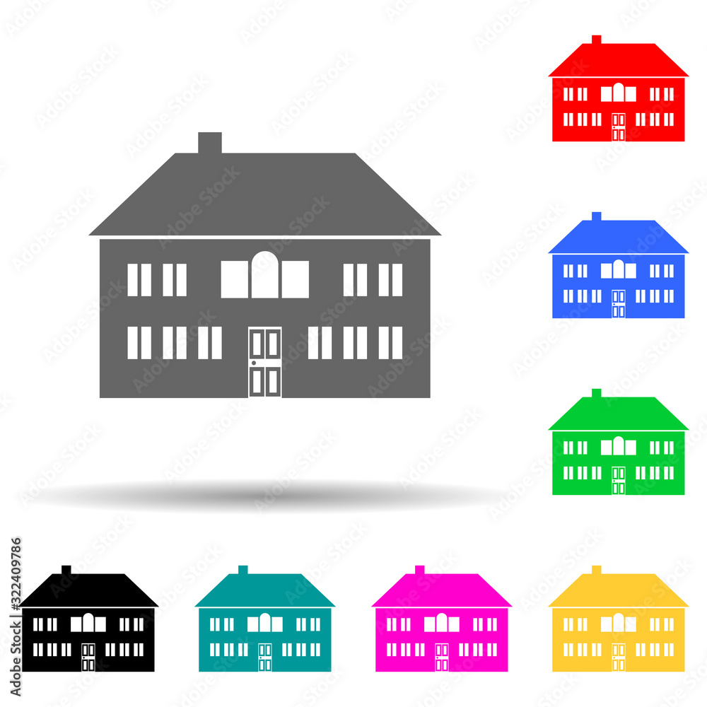 mansion multi color style icon. Simple glyph, flat vector of house icons for ui and ux, website or mobile application