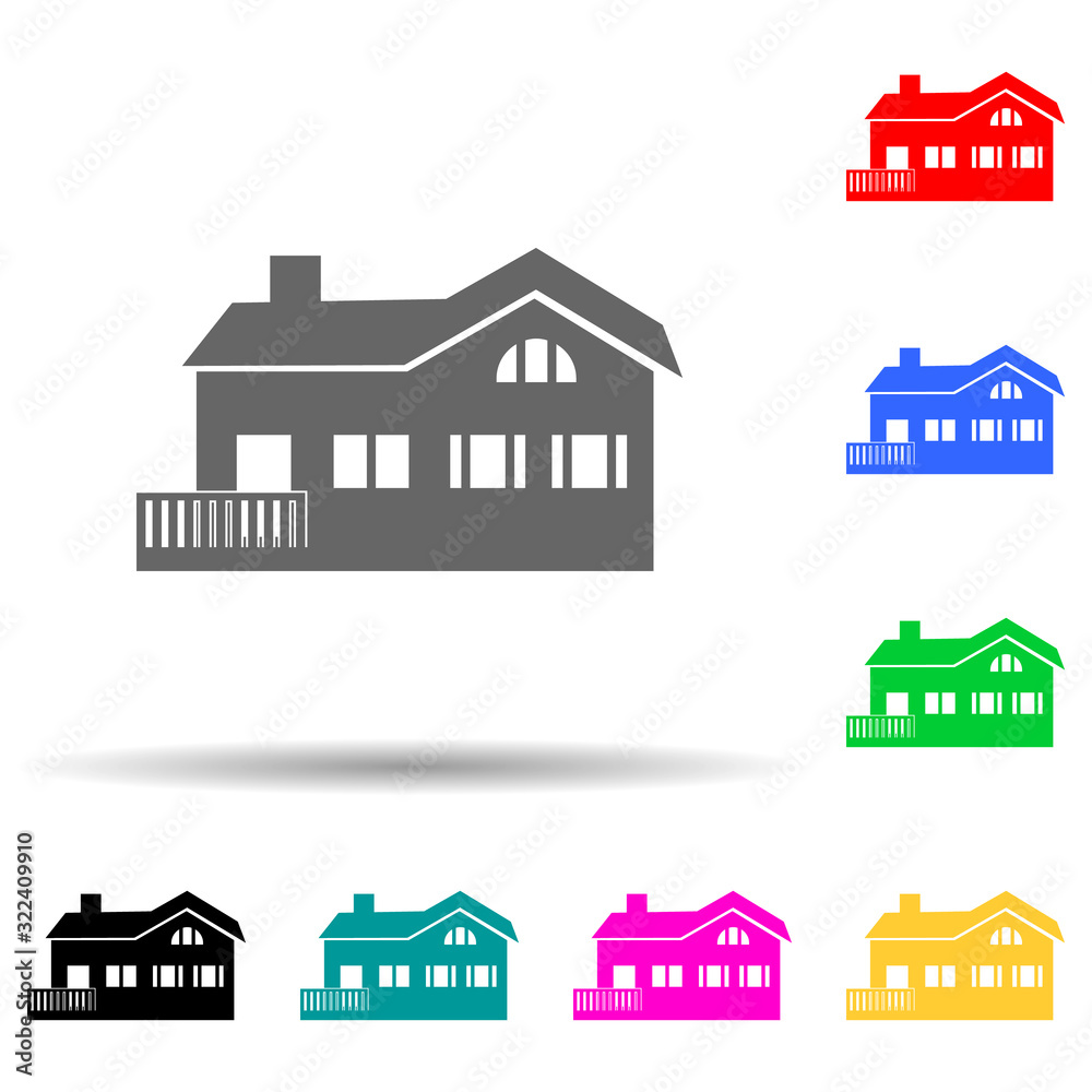 farm house multi color style icon. Simple glyph, flat vector of house icons for ui and ux, website or mobile application