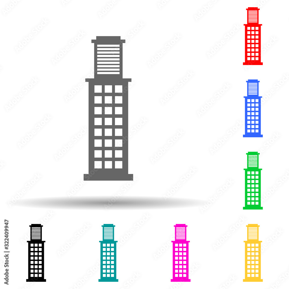 office building multi color style icon. Simple glyph, flat vector of house icons for ui and ux, website or mobile application office building multi color style icon. Simple glyph, flat vector of house icons for ui and ux, website or mobile application