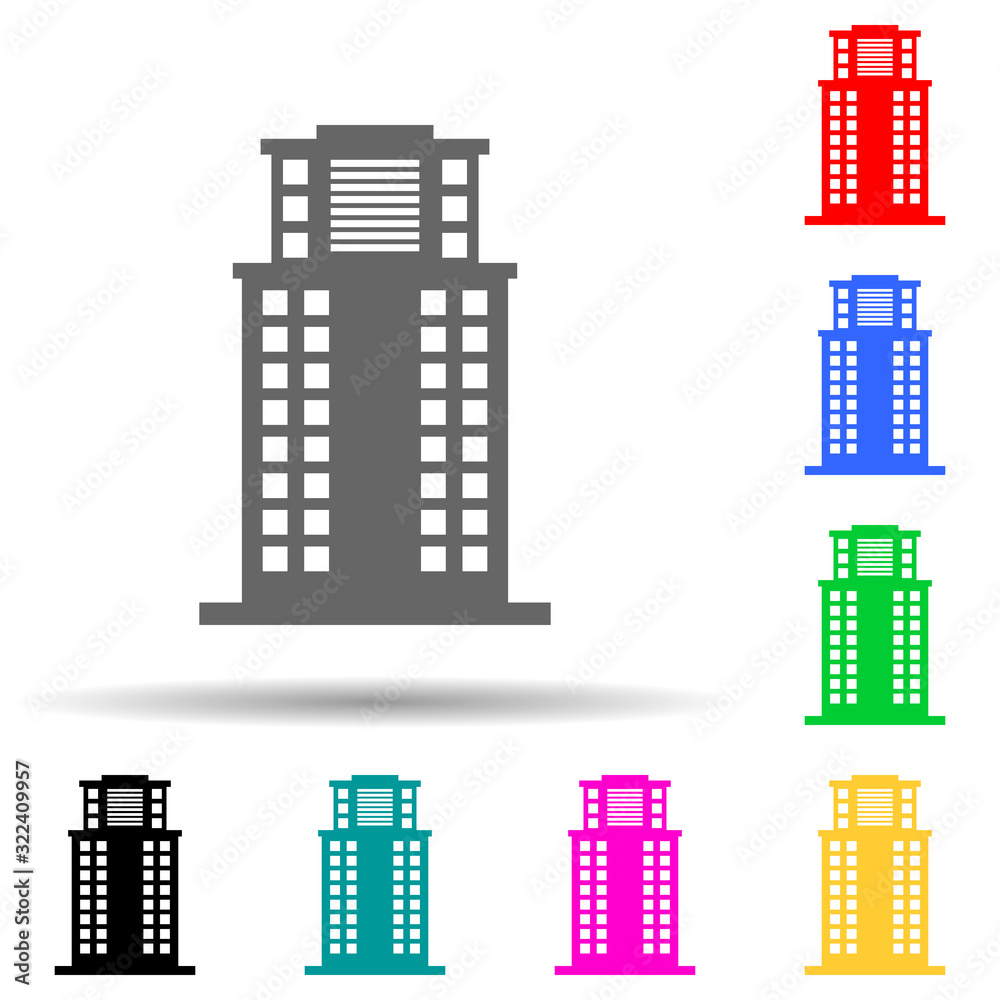 office building multi color style icon. Simple glyph, flat vector of house icons for ui and ux, website or mobile application