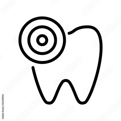 toothache icon vector. Thin line sign. Isolated contour symbol illustration