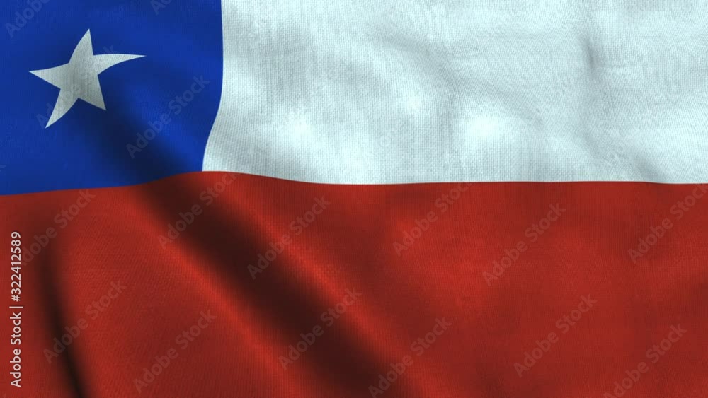 Chile flag waving in the wind. National flag Republic of Chile Chile flag waving in the wind. National flag Republic of Chile