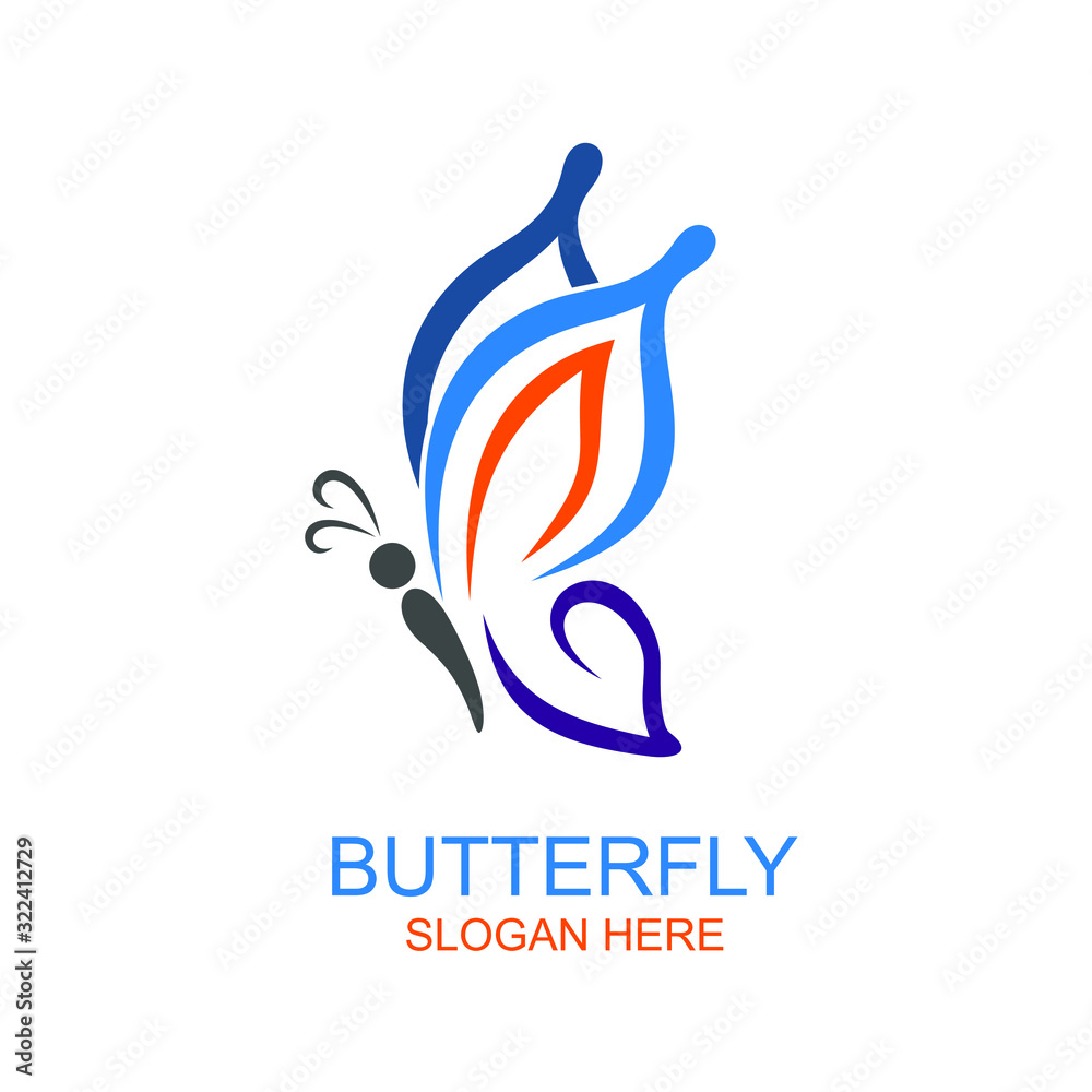 Butterfly abstract logo design vector Butterfly abstract logo design vector