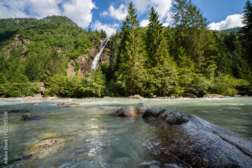 Italy, Trentino, Italy, Dolomites, Trentino, Genova Valley, Nardis Waterfall and Sarca river, Nardis waterfall and Sarca river photo