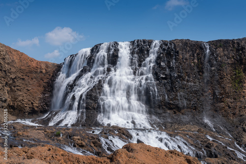 The most famous lao waterfall.Sae Pong Waterfall flows in the Xe-Pian River in the south of Laos after the Xe-Pian Xe Dam Later.