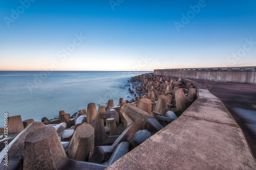 UK, Scotland,?Dunbar, Coastal?defences of?Torness?Nuclear Power Station photo