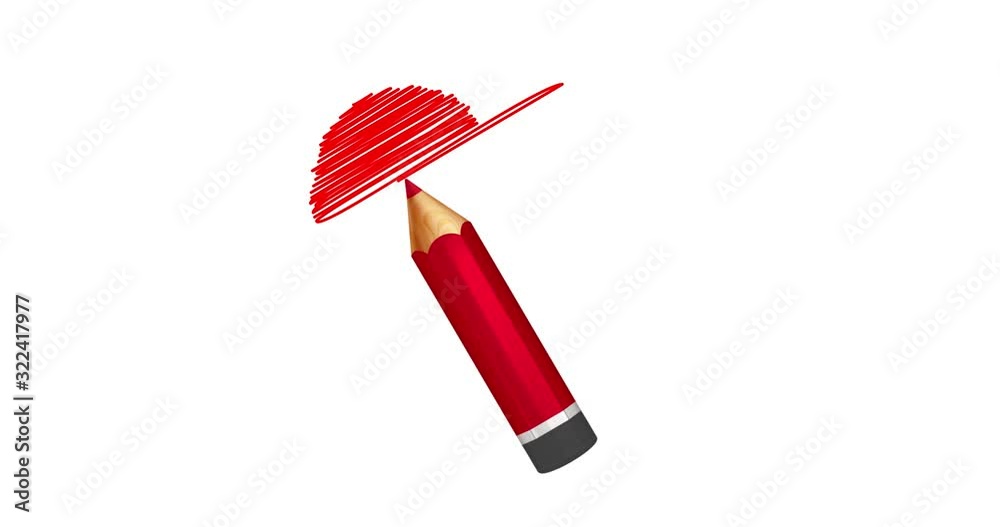 Valentine's day banner. Red pencil draws sketch of heart. 2d cartoonish animation with alpha channel. Celebration background. Video 4k Valentine's day banner. Red pencil draws sketch of heart. 2d cartoonish animation with alpha channel. Celebration background. Video 4k