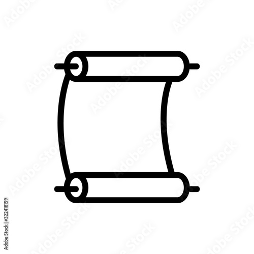 parchment paper scroll icon vector. Thin line sign. Isolated contour symbol illustration