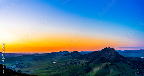 Sunset over Mountains  Mountain Range 