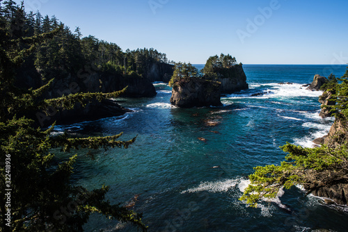 Rock islands in the indigo sea. Cape Flattery, Washington 