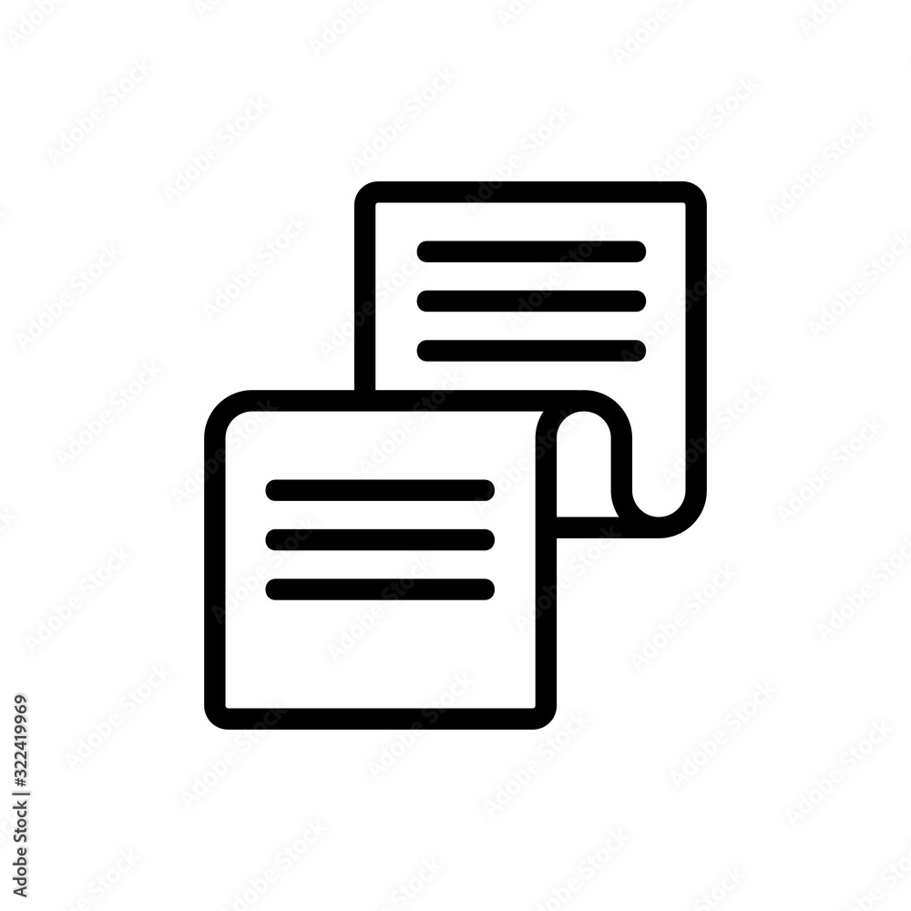 parchment paper scroll icon vector. Thin line sign. Isolated contour symbol illustration