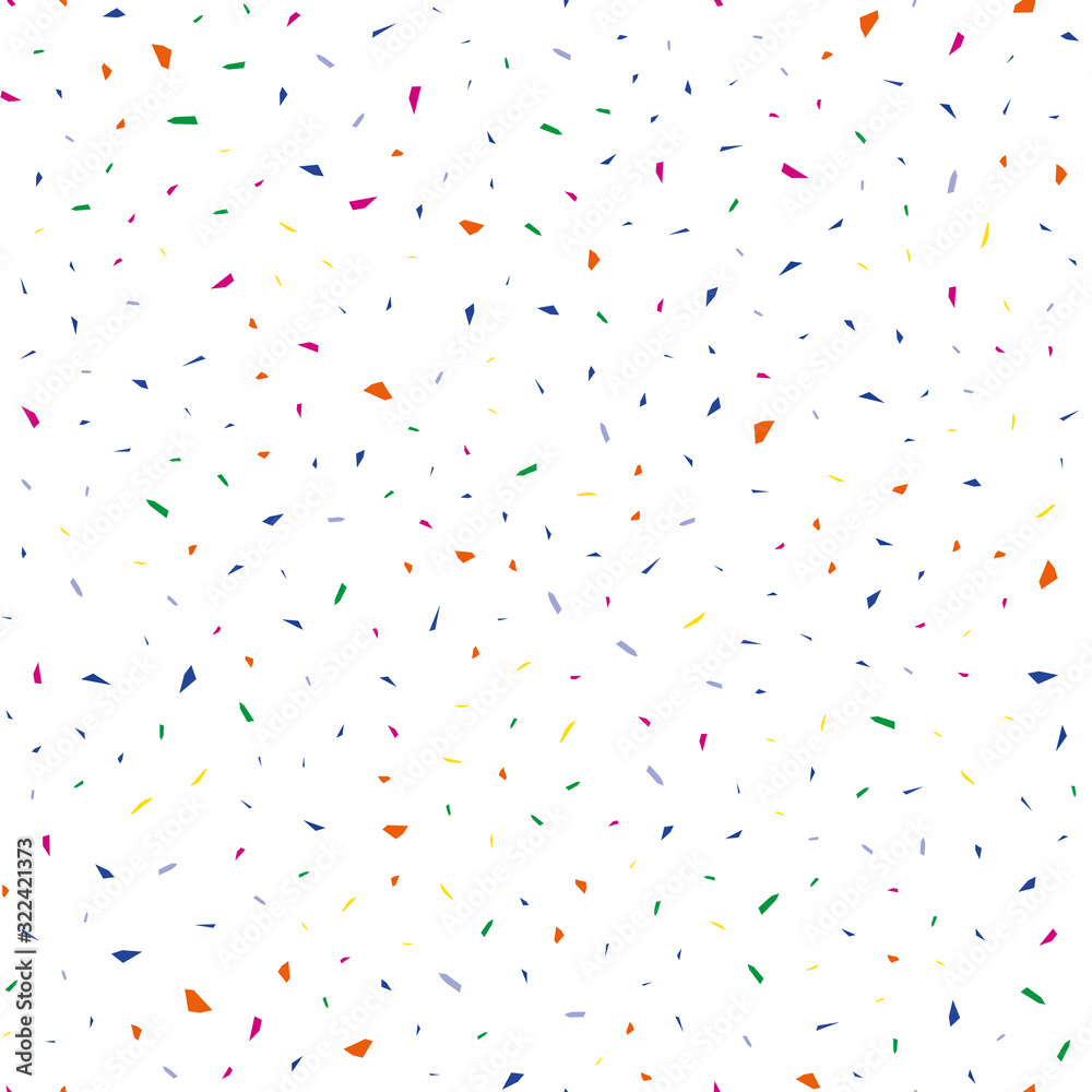 Falling confetti, seamless pattern, festive background. Cover design. Happy christmas pattern. Festival decor. Textile print design. Isolated object. Colorful background vector. Paper texture.