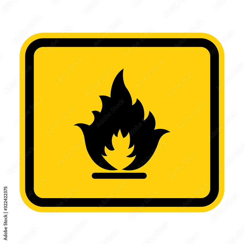 Beware Flammable Gas Symbol Isolate On White Background,Vector Illustration EPS.10 Beware Flammable Gas Symbol Isolate On White Background,Vector Illustration EPS.10