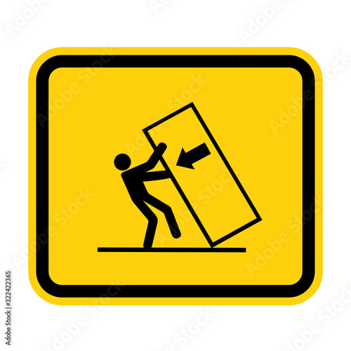 Body Crush Tip over Hazard Symbol Sign Isolate On White Background,Vector Illustration EPS.10
