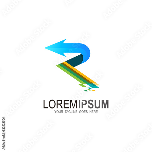 R logo, Letter r logo and arrow with pixel, colorful icon Free Download R logo, Letter r logo and arrow with pixel, colorful icon - GFXLoad