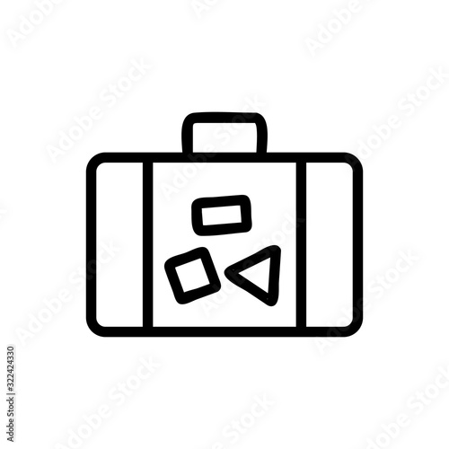 Suitcase luggage icon vector. Thin line sign. Isolated contour symbol illustration
