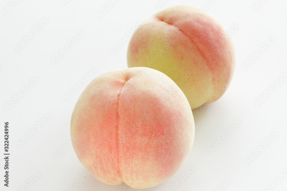 Japanese Peach on cloth with copy space Japanese Peach on cloth with copy space