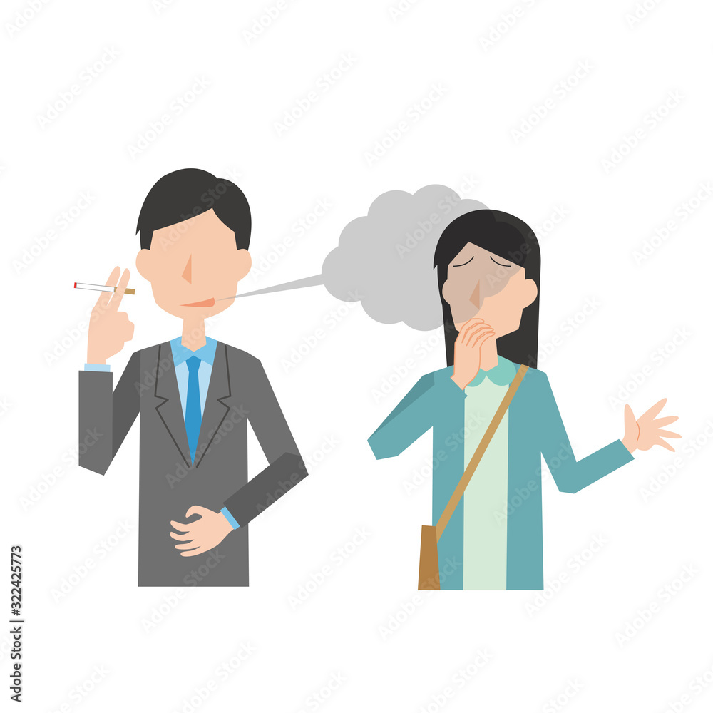 たばこ　男性　会社員　煙　迷惑　女性