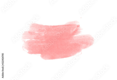 Abstract red watercolor brush isolated on white