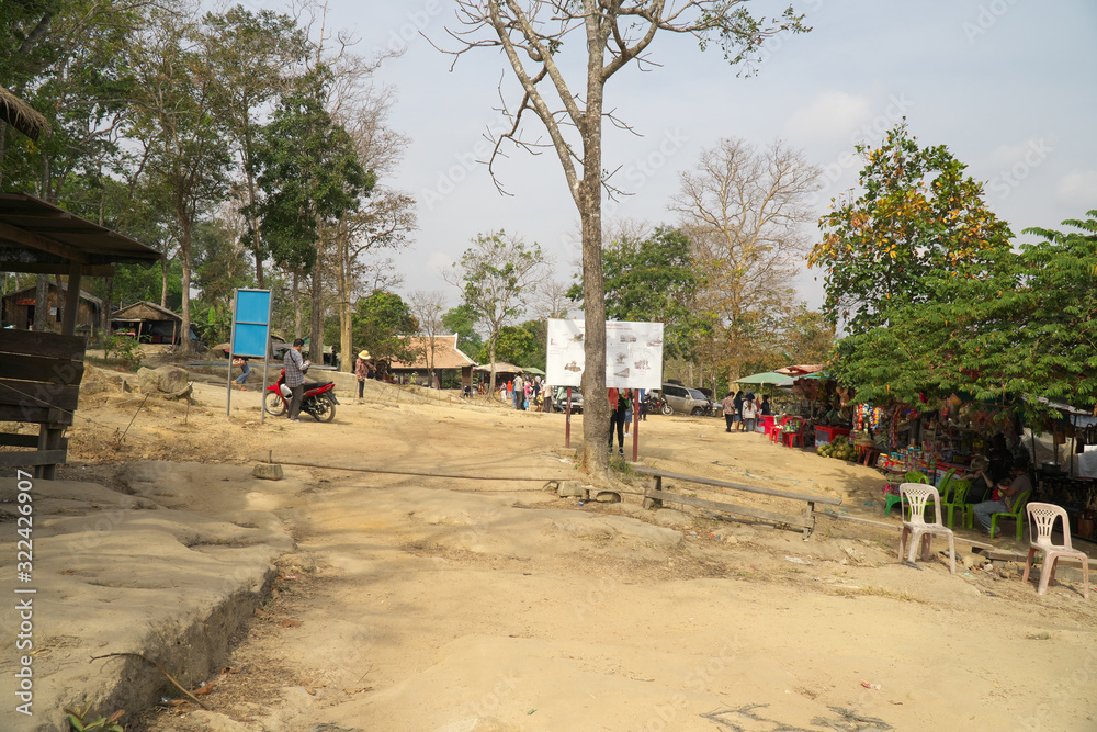 Preah Vihear,Cambodia-January 26, 2020: Preah Vihear check point or entrance