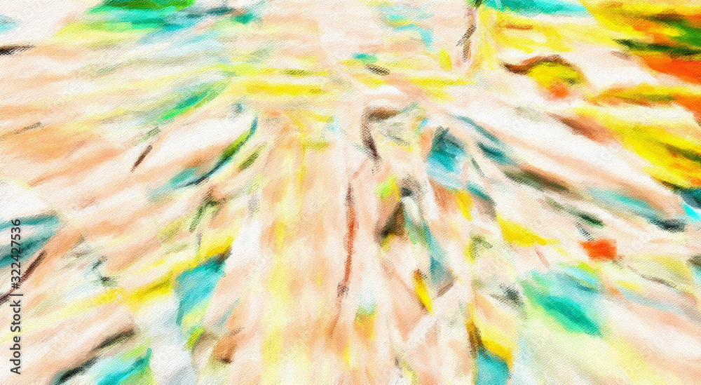 Fototapeta premium Psychedelic visual art abstract design pattern background, good for decorate banner, flyer, textile and fabric, canvas and paper print, craft hand drawn texture template, surreal form in bright colors