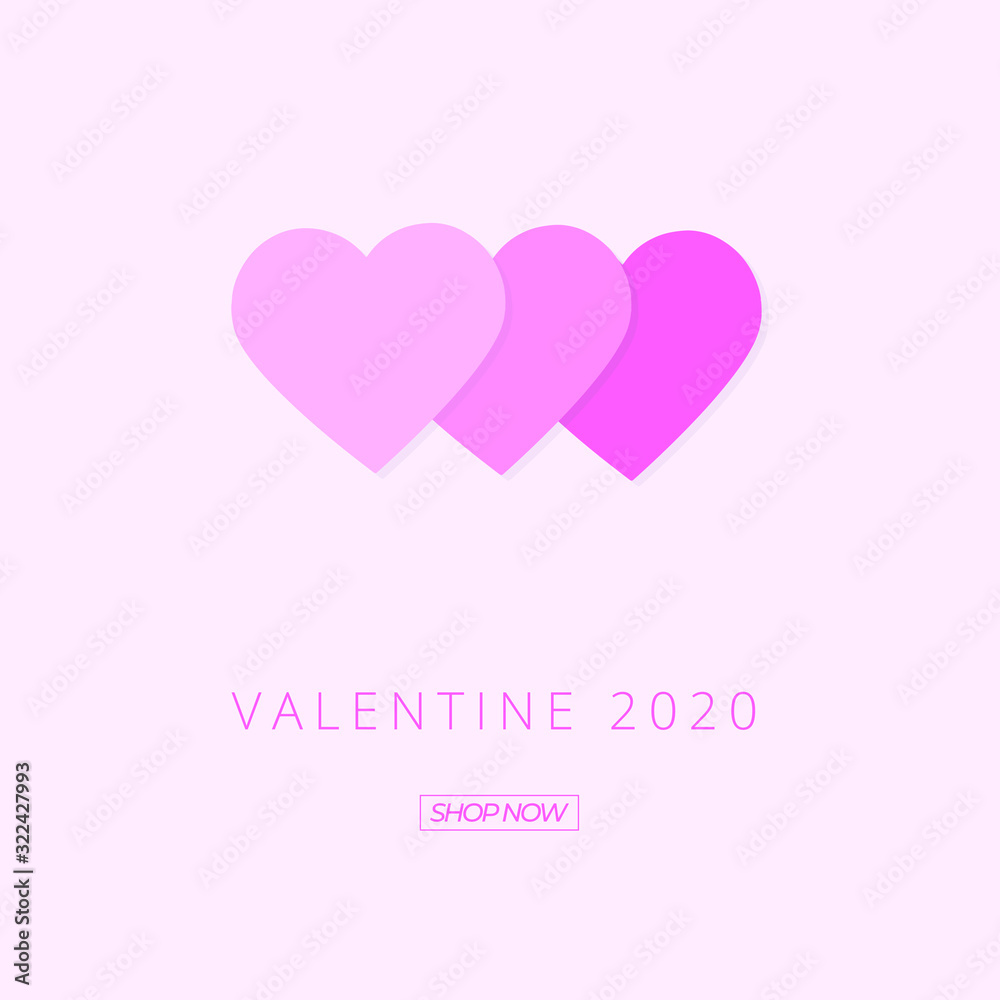 Valentines day sale background with Heart. Vector illustration. Wallpaper, flyers, invitation, posters, brochure, banners.