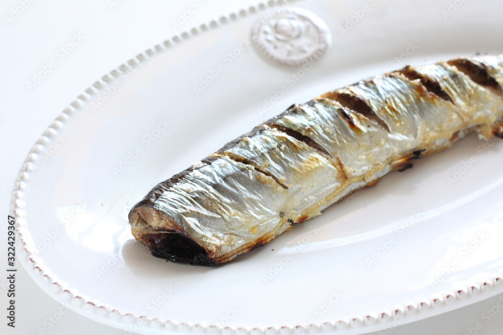 Grilled Pacific saury for Japanese food image Grilled Pacific saury for Japanese food image