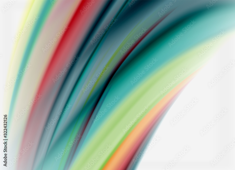 Wave lines abstract background, smooth silk design with rainbow style colors. Liquid fluid color waves. Vector Illustration Wave lines abstract background, smooth silk design with rainbow style colors. Liquid fluid color waves. Vector Illustration