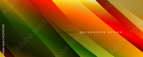 Wave liquid style lines with shadows and light on gradient background