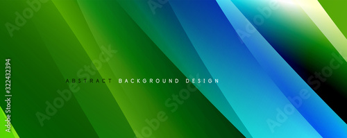 Wave liquid style lines with shadows and light on gradient background
